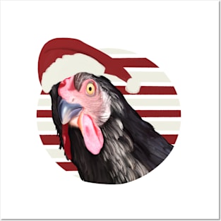 Funny Christmas Chicken Posters and Art